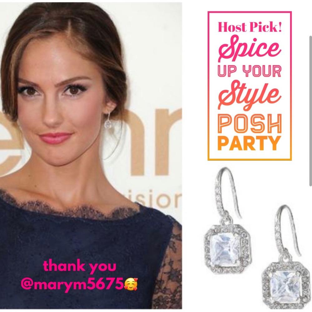 Stella & Dot Sterling Silver & Deco Czech Crystal Drop Crystal Wedding E…
